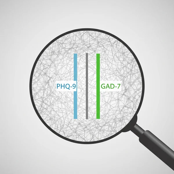 Magnifying glass clarifying PHQ-9 GAD-7 symptom paths