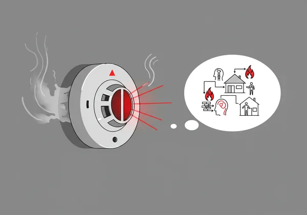 A smoke detector alerting to smoke, symbolizing screening.
