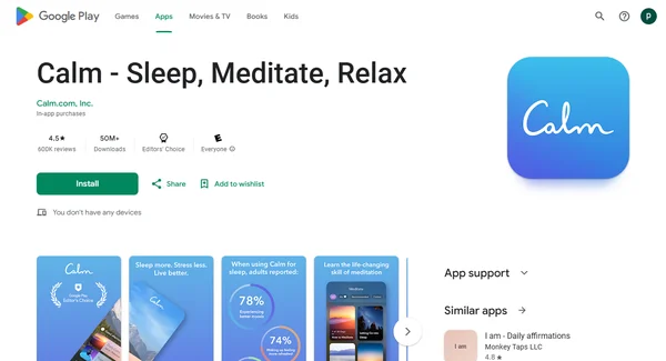 Calm - Tidur, Meditasi, Bersantai